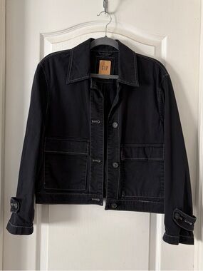 GAP Black Cotton Utility Jacket